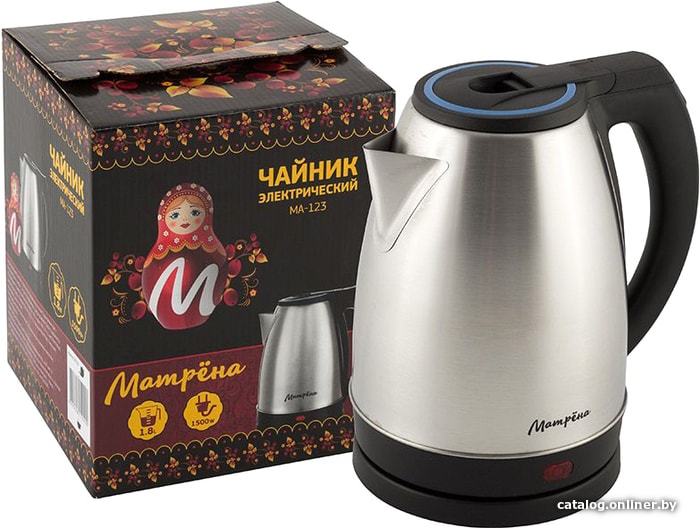 

Электрический чайник Матрена MA-123 (стальной/голубой)