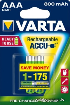 

Аккумулятор Varta AAA 800mAh 2 шт.