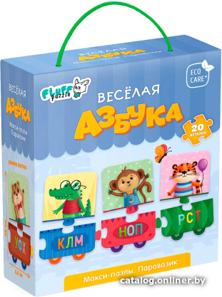 

Мозаика/пазл ГеоДом Паровозик Веселая азбука 8960 (20 эл)