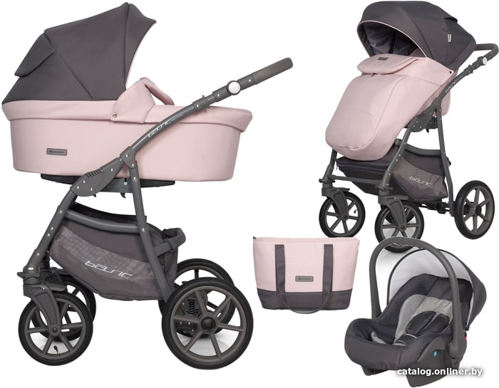 

Универсальная коляска Riko Basic Pastel (3 в 1, powder pink)