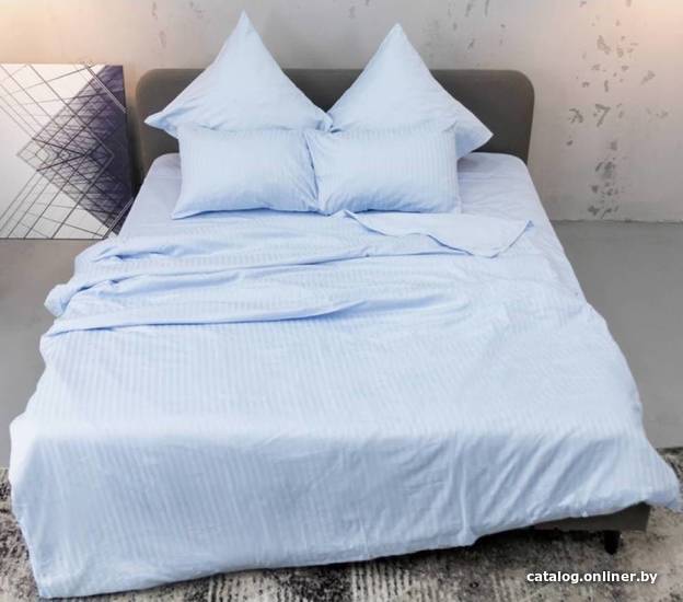 

Постельное белье Textile Gallery Satin страйп Дуэт (вертикальная полоса/голубой)