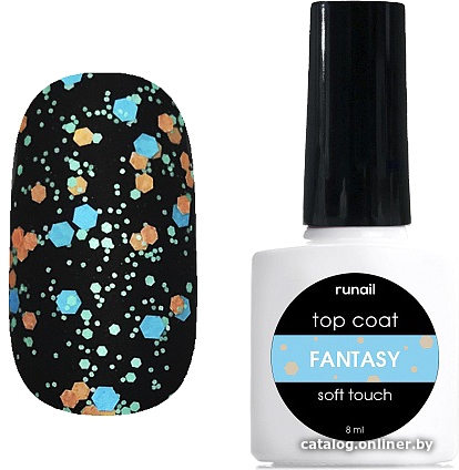 

Топ Runail Top Сoat Soft Touch Fantasy Матовый №7017 (8 мл)