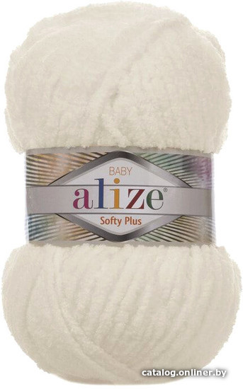 

Пряжа для вязания Alize Softy plus 62 (120 м, молочный)