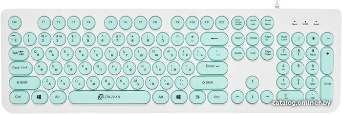 

Клавиатура Oklick 400MR (белый/мятный)