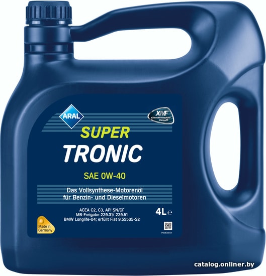 

Моторное масло Aral Super Tronic SAE 0W-40 4л