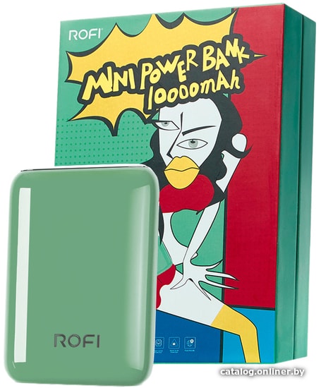 

Внешний аккумулятор Rofi Mini Series 10000 (зеленый)