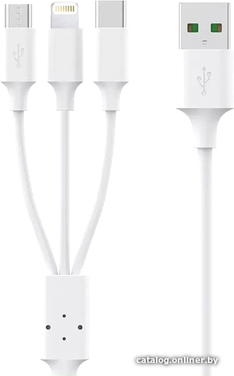 

Кабель USBTOP USB Type-A - USB Type-C/Lightning/microUSB (1 м, белый)
