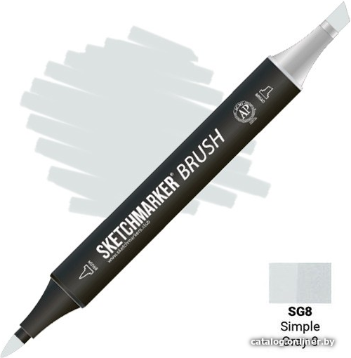 

Маркер художественный Sketchmarker Brush Двусторонний SG8 SMB-SG8 (простой серый 8)