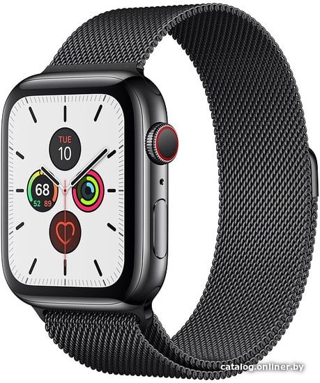 

Умные часы Apple Watch Series 5 LTE 44 мм (сталь черный/миланский черный)