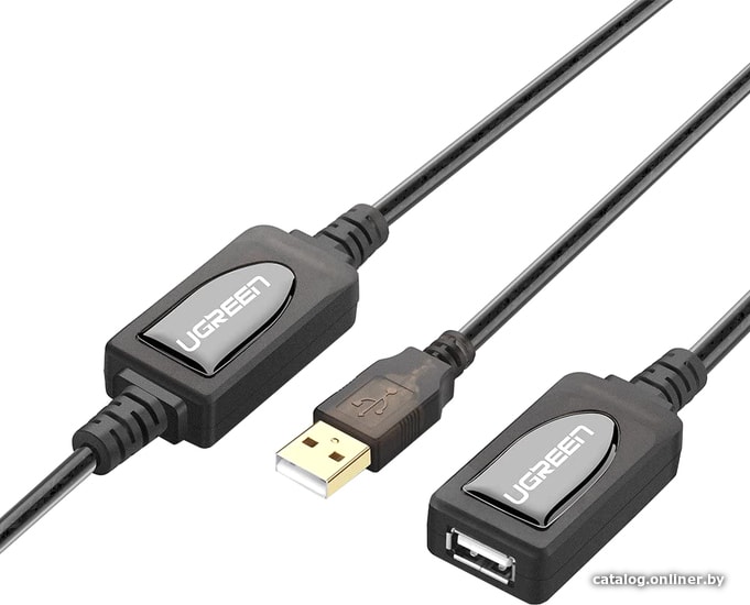 

Удлинитель Ugreen US121 10324 USB Type-A - USB Type-A (20 м, черный)
