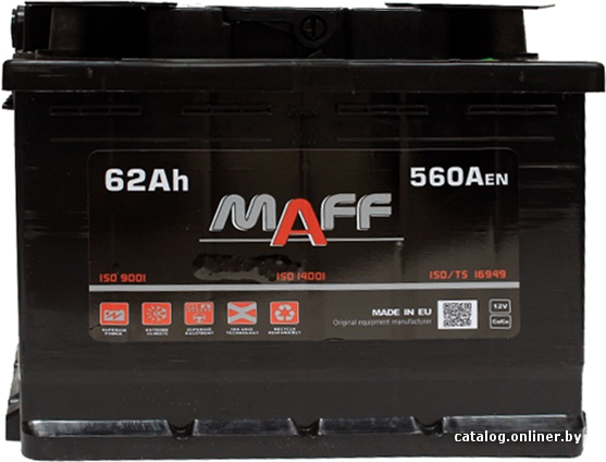 

Автомобильный аккумулятор MAFF Standart (62 А/ч)