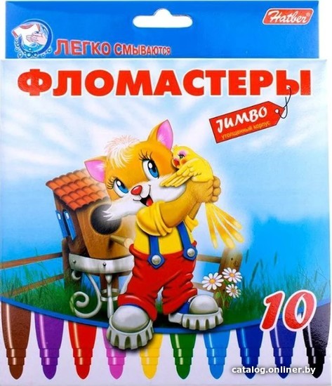 

Фломастеры Hatber Jumbo Пушистики BFk-10231 (10 цв)