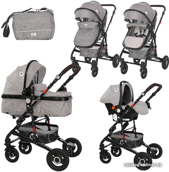 

Универсальная коляска Lorelli Alba Premium Set 2021 (3 в 1, серый)