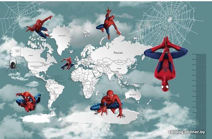 

Фотообои Citydecor Superhero Spiderman 6 с защитным покрытием карта и ростомер, 400x260