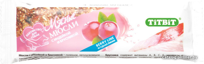

Лакомство для собак TiTBiT Berry мюсли с индейкой и брусникой 40 г