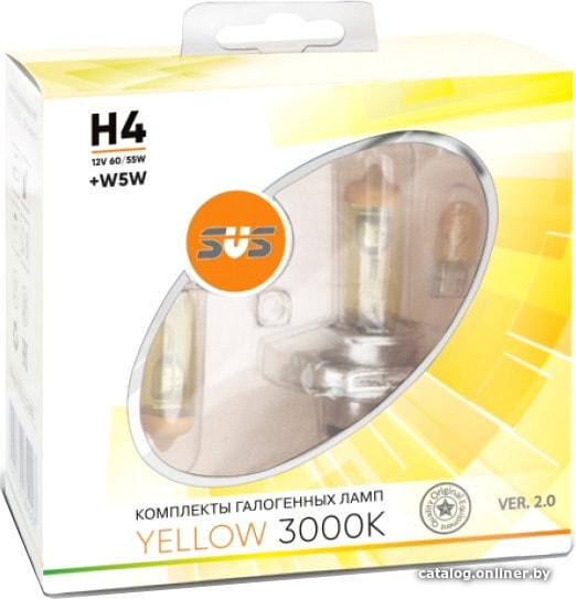 

Галогенная лампа SVS H4 60/55W+W5W Yellow 3000K 2+2шт