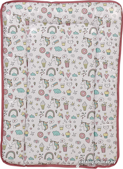 

Пеленальная доска Polini Kids Единорог Сладости 70x50 0002379-2 (розовый)