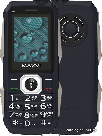 

Кнопочный телефон Maxvi T5 (темно-синий)