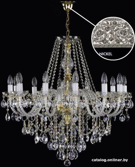 

Подвесная люстра ArtGlass Adelaide Xii. Arms 280 Nickel
