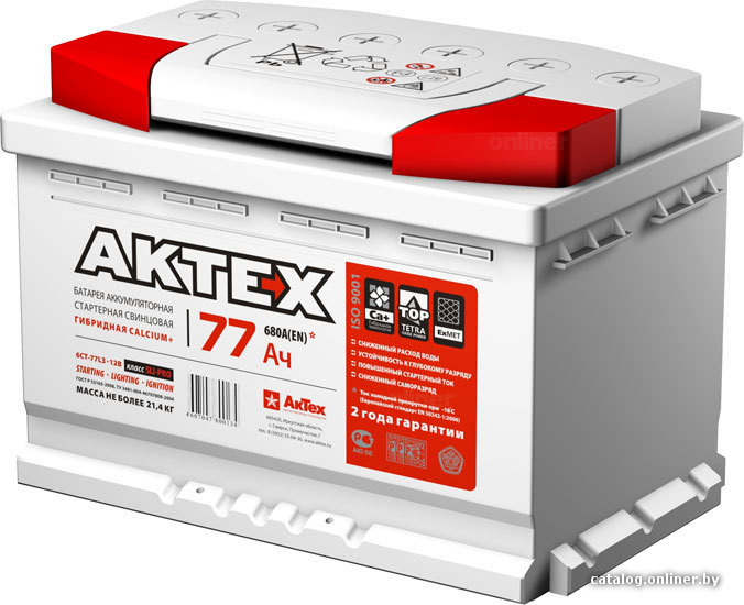 

Автомобильный аккумулятор АкТех 6CT-77A3 (77 А/ч)