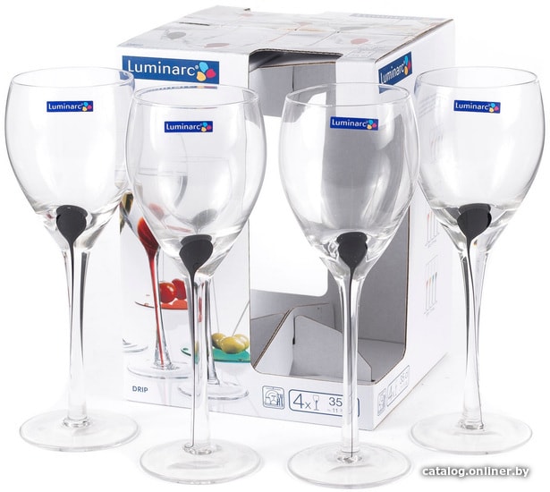 

Набор бокалов для вина Luminarc Drip black E2202