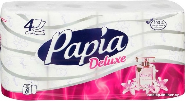 

Туалетная бумага Papia Deluxe Дольче Вита (4 слоя, 8 рулонов)