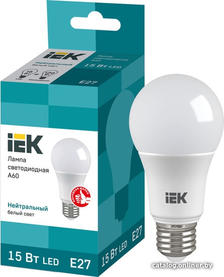

Светодиодная лампочка IEK ECO A60 E27 15 Вт 4000 К