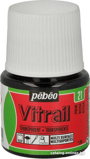 

Краска для стекла и керамики PEBEO Vitrail 050-021 (45 мл, розовый)