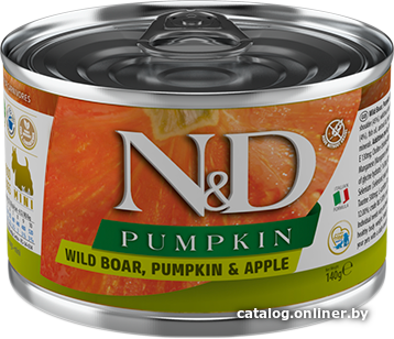 

Консервированный корм для собак Farmina N&D Pumpkin Boar, Pumpkin & Apple Adult Mini 140 г