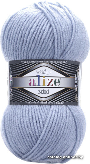 

Пряжа для вязания Alize Superlana midi 480 (170 м, светло-голубой)