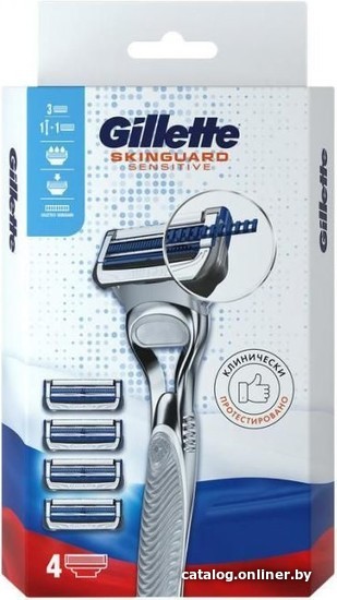 

Бритвенный станок Gillette Skinguard Sensitive 4 сменные кассеты 7702018558865