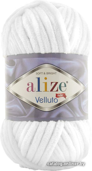 

Пряжа для вязания Alize Velluto 55 (68 м, белый)