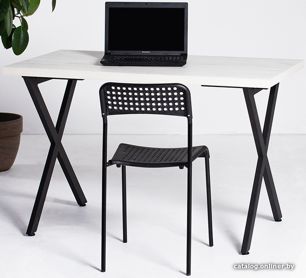 

Кухонный стол Millwood Лофт Хьюстон Light 120x70 (36 мм, белый Craft/черный)