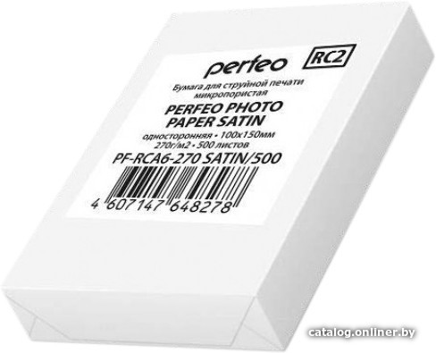 

Фотобумага Perfeo Глянцевая 10x15 270 г/м2 500 листов [PF-RCA6-270 SATIN/500]