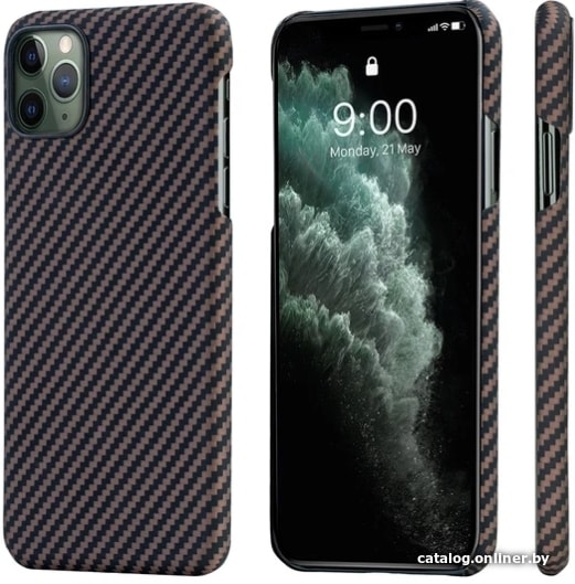 

Чехол для телефона Pitaka MagEZ для iPhone 11 Pro Max (twill, черный/розовое золото)