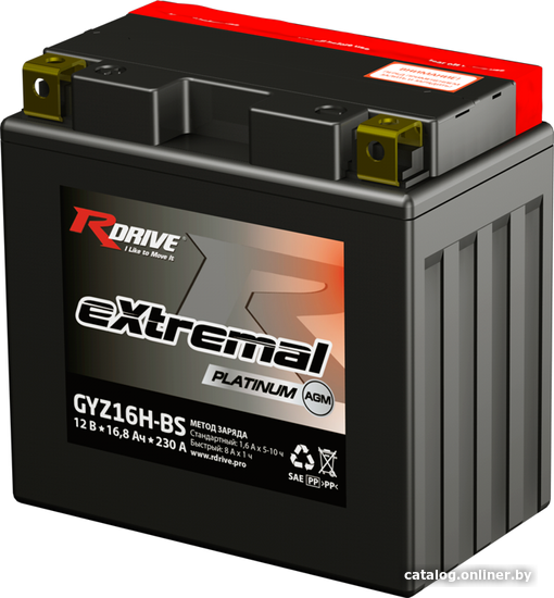 

Мотоциклетный аккумулятор RDrive eXtremal Platinum GYZ16H-BS (16 А·ч)