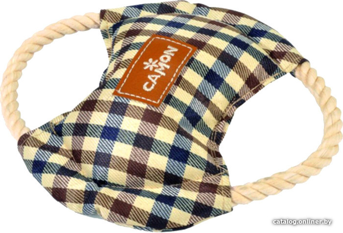 

Игрушка для собак Camon Круг из ткани в клетку с пищалкой AH520/D