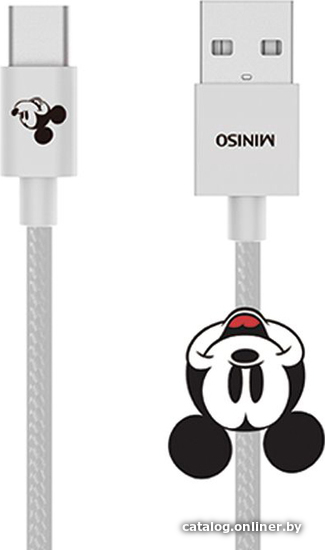 

Кабель Miniso Mickey Mouse 2356 USB Type A - USB Type C (1 м, серебристый)