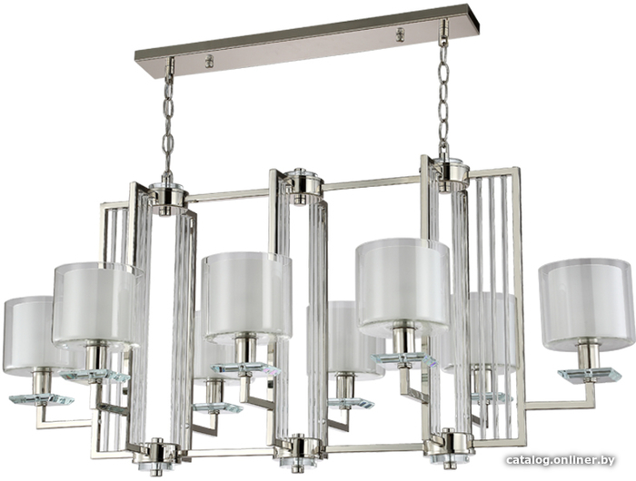 

Подвесная люстра Crystal Lux Nicolas SP8-L1000 (никель/белый)