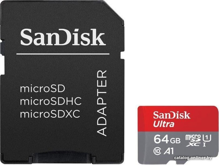 

Карта памяти SanDisk Ultra SDSQUA4-064G-GN6MA microSDXC 64GB (с адаптером)