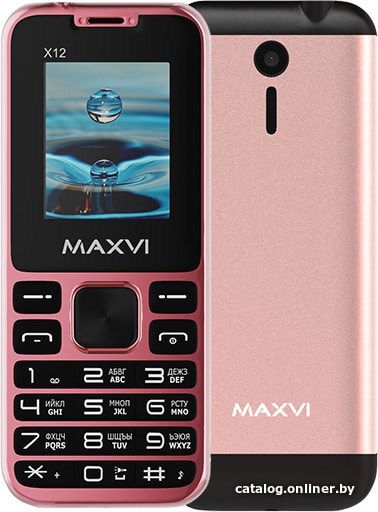 

Кнопочный телефон Maxvi X12 (розовый)
