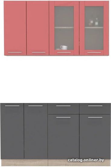 

Готовая кухня Интерлиния Мила 14-60 без столешницы (красный/антрацит)