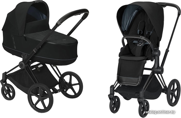 

Универсальная коляска Cybex Priam (2 в 1, deep black, шасси matt black)