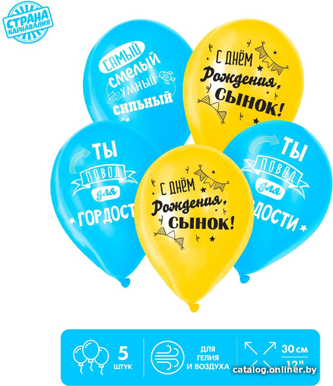 

Набор воздушных шаров Страна Карнавалия С Днем Рождения, сынок 5142000 (5 шт)