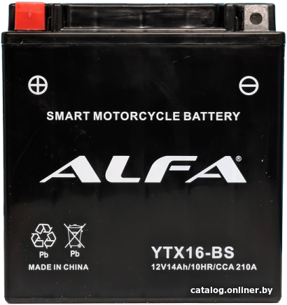 

Мотоциклетный аккумулятор ALFA YTX16-BS (14 А·ч)
