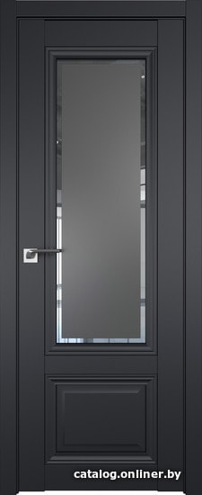 

Межкомнатная дверь ProfilDoors 2.103U 80x200 (черный матовый, стекло square графит)