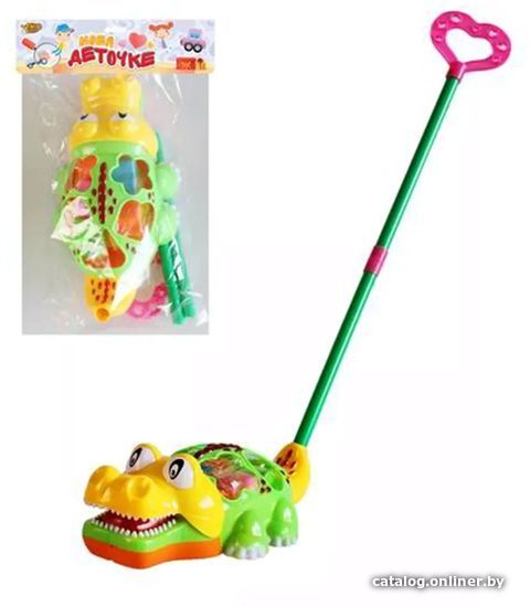 

Игрушка-каталка Наша Игрушка Крокодил с ручкой M0110