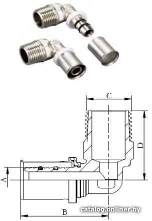 

Фитинг Rifeng F5-L2025x1 (никель)