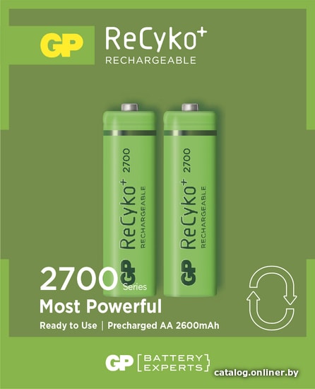 

Аккумулятор GP ReCyko+ AA 2700 2 шт. GP270AAHCE-2GBE2