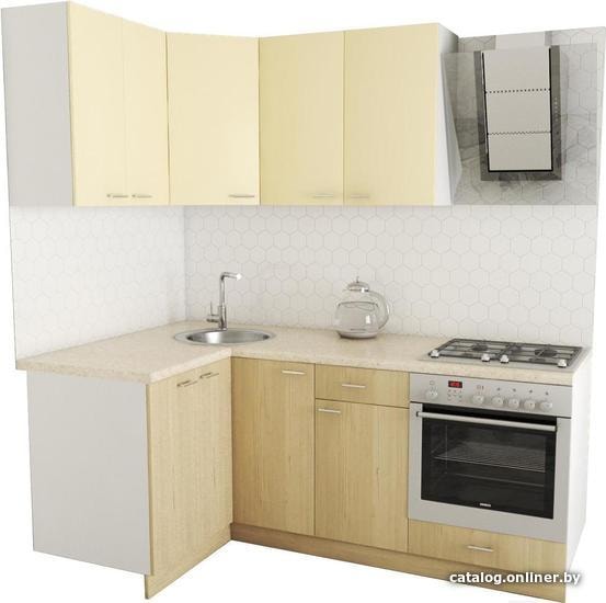 

Готовая кухня Хоум Лайн Луиза Люкс 1200x2000 угловой (флитвуд шампань/ваниль)